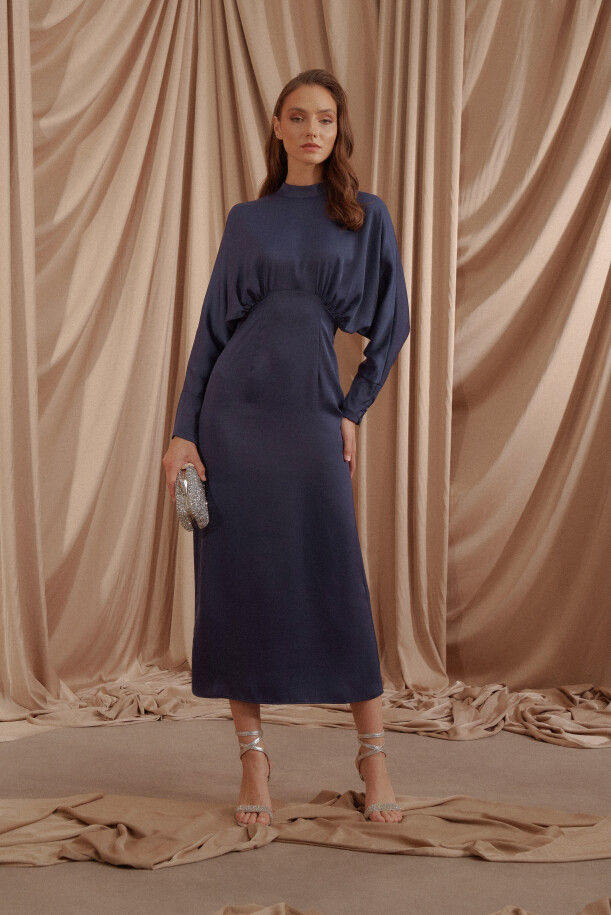 Alessa Abiye Elbise Lacivert - EMNORA