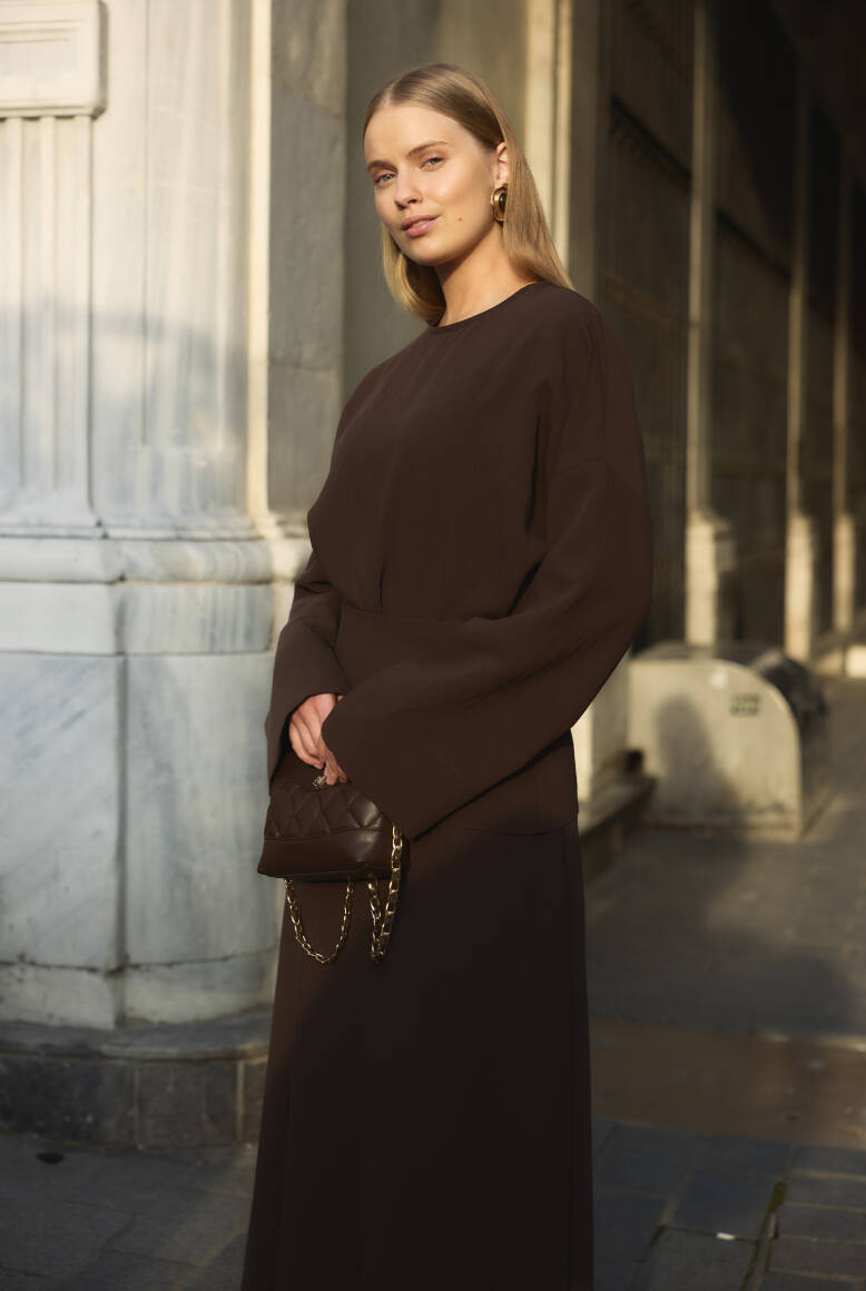 Aller Detaylı Etek Takım Acı Kahve - 4