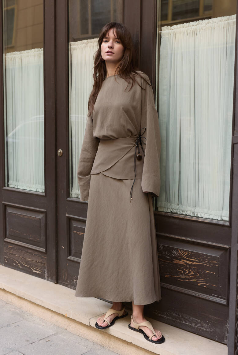 Aller Detaylı Etek Takım Haki Yeşili - 6