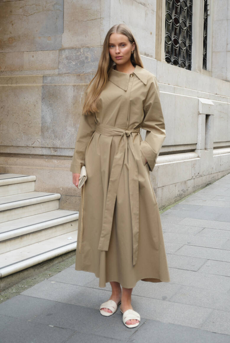 Asimetrik Yaka Elbise Çağla Yeşili - 2