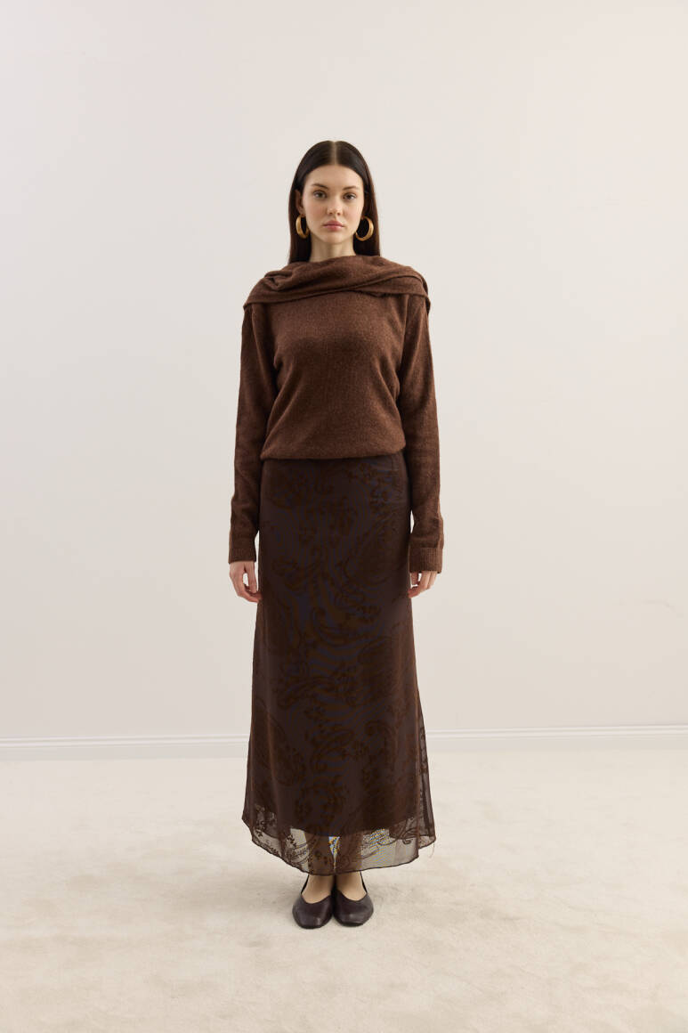 Atkılı Triko Kazak Acı Kahve - 4