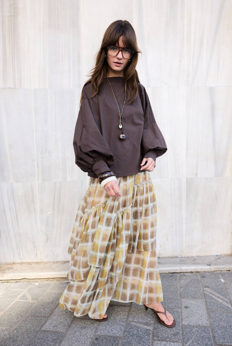 Balon Kol Premium Poplin Gömlek Acı Kahve - 4