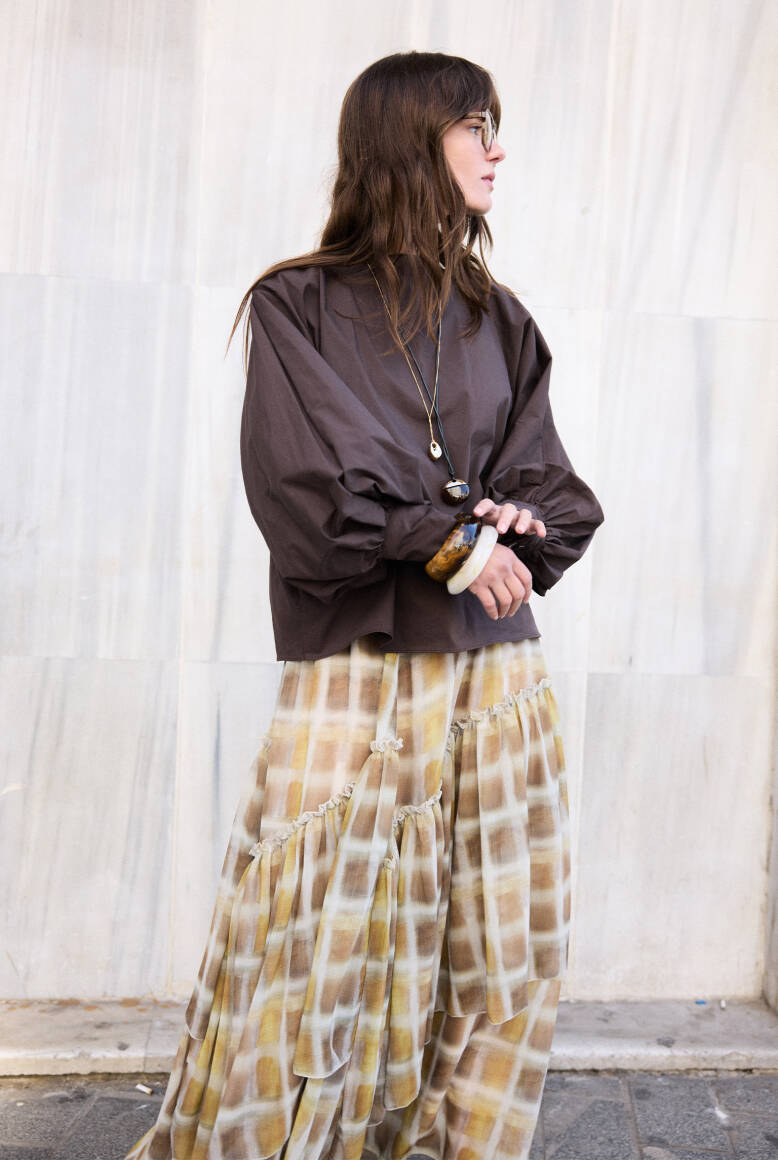 Balon Kol Premium Poplin Gömlek Acı Kahve - 5