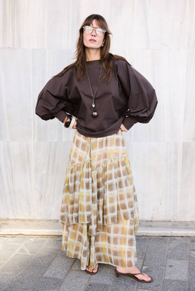 Balon Kol Premium Poplin Gömlek Acı Kahve - 3