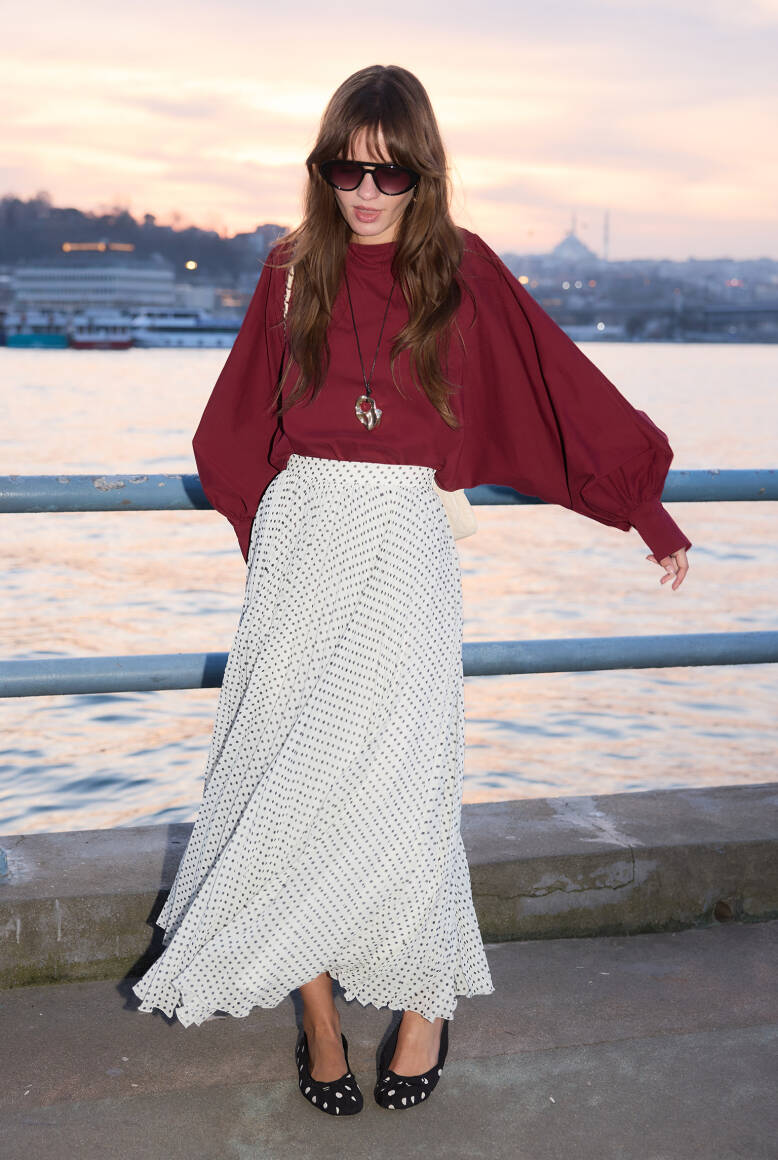 Balon Kol Premium Poplin Gömlek Bordo - 1