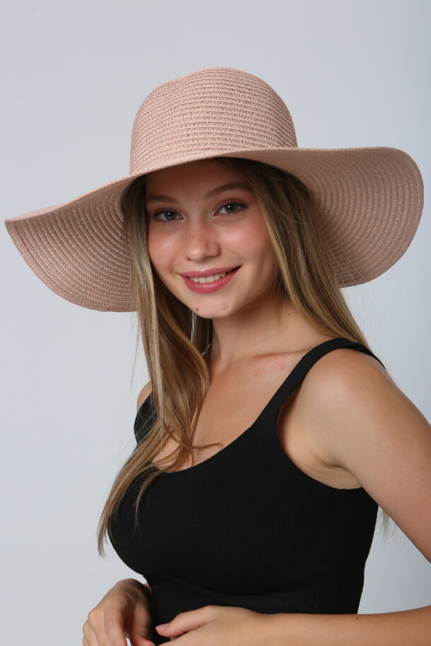 Basic Hasır Şapka Soft Pembe - EMNORA