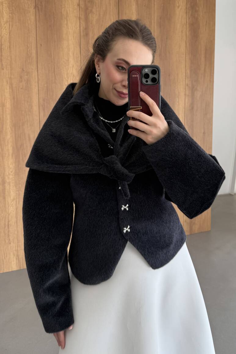 Belden Oturtmalı Atkılı Fox Kaban Siyah - 11