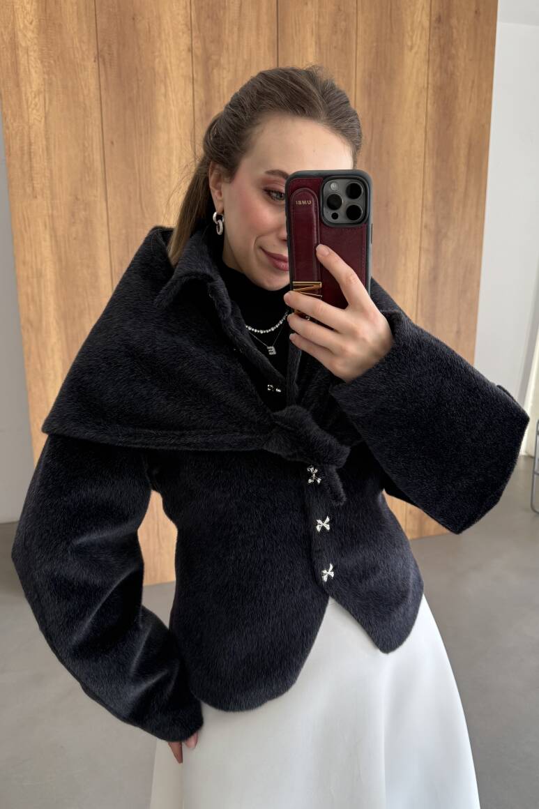 Belden Oturtmalı Atkılı Fox Kaban Siyah - 9