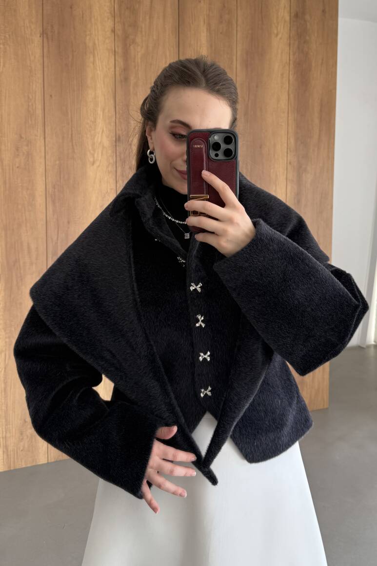 Belden Oturtmalı Atkılı Fox Kaban Siyah - 10