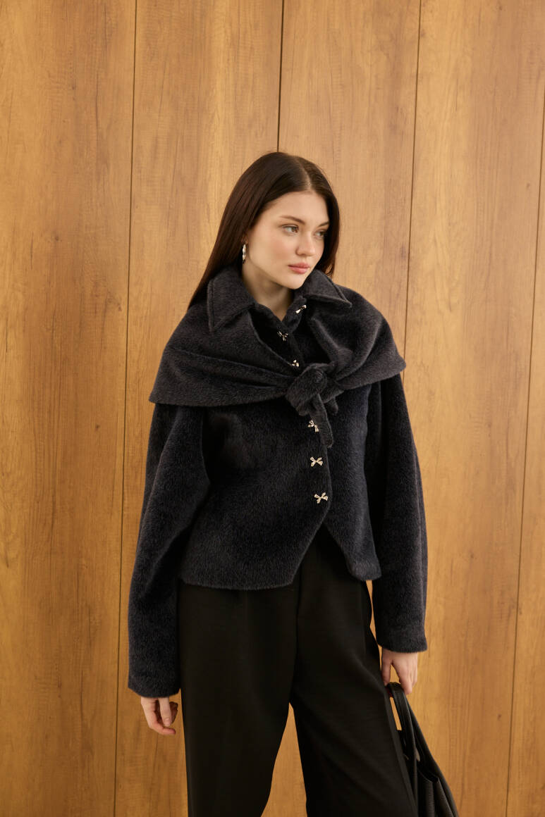 Belden Oturtmalı Atkılı Fox Kaban Siyah - 2