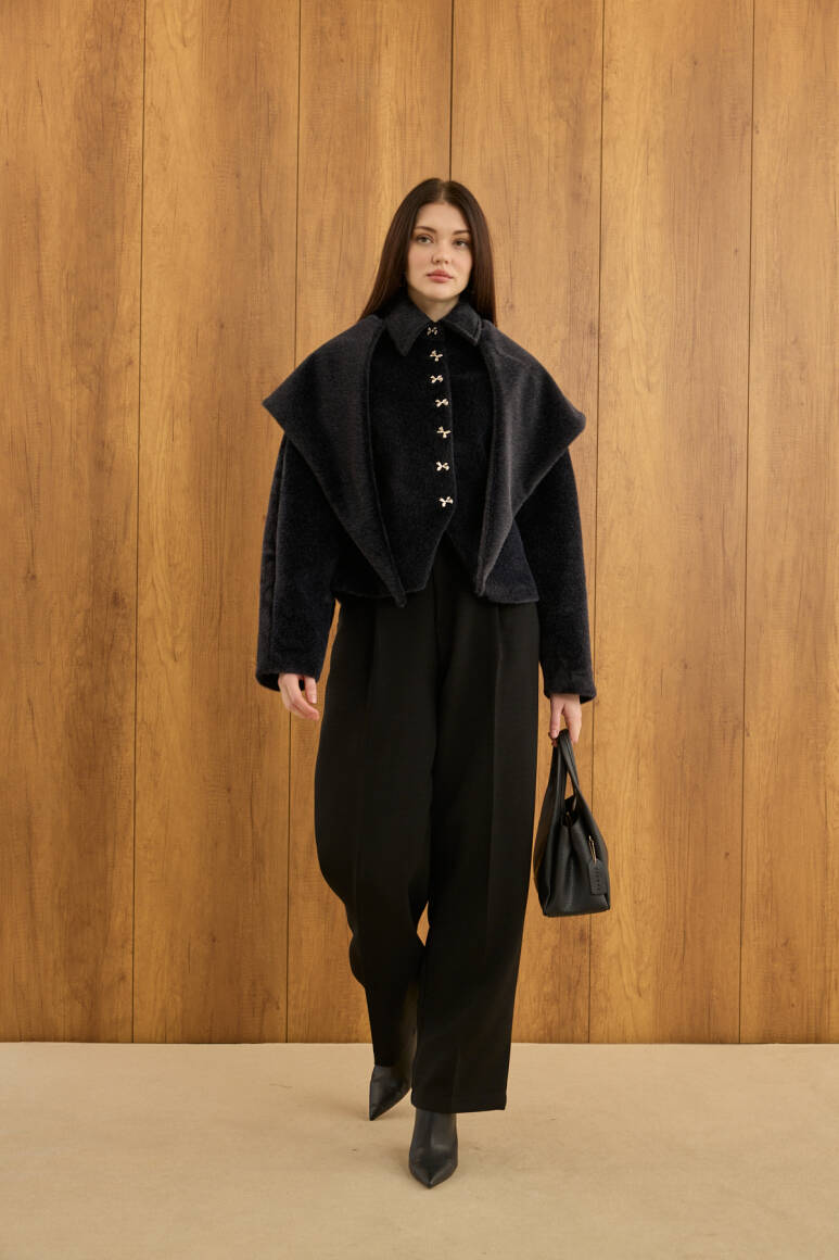 Belden Oturtmalı Atkılı Fox Kaban Siyah - 3