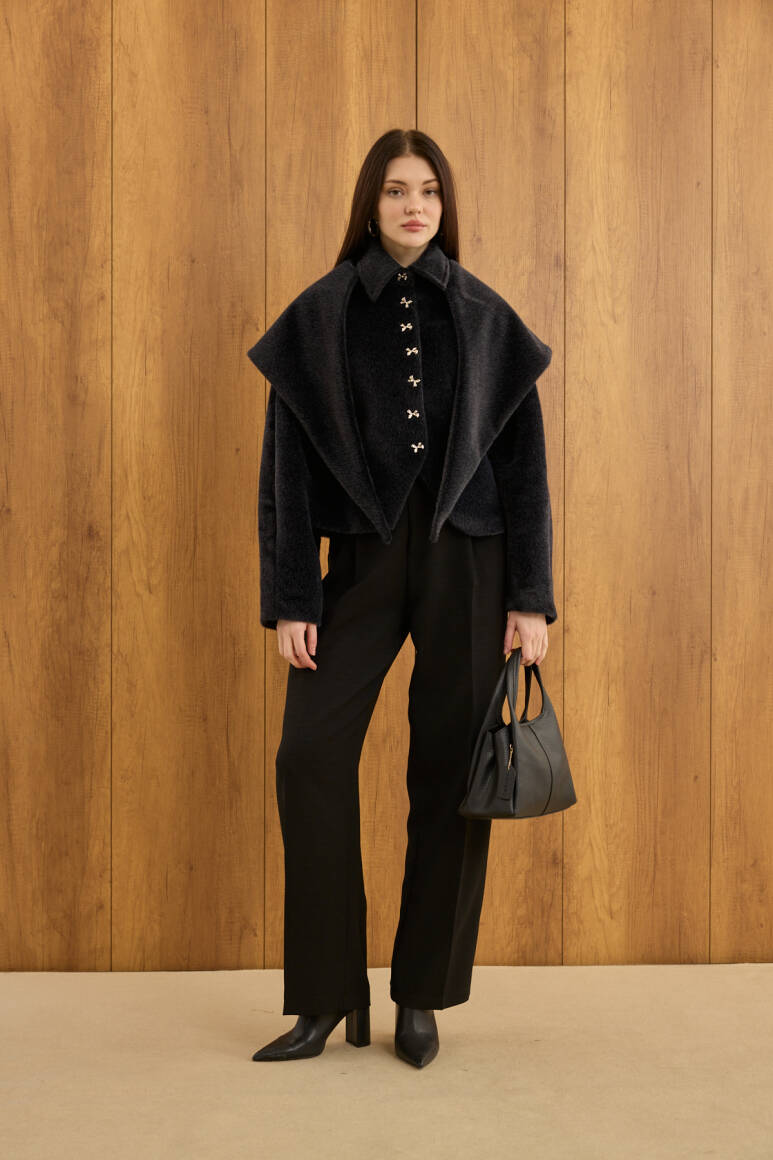 Belden Oturtmalı Atkılı Fox Kaban Siyah - 1