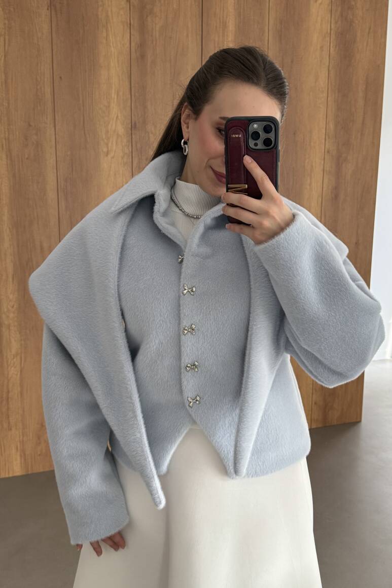 Belden Oturtmalı Atkılı Fox Kaban Soft Mavi - 12