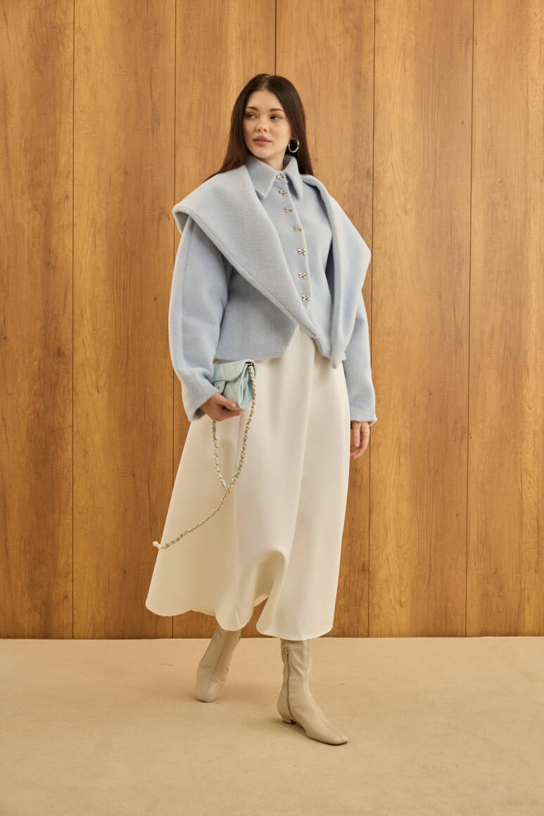 Belden Oturtmalı Atkılı Fox Kaban Soft Mavi - 5