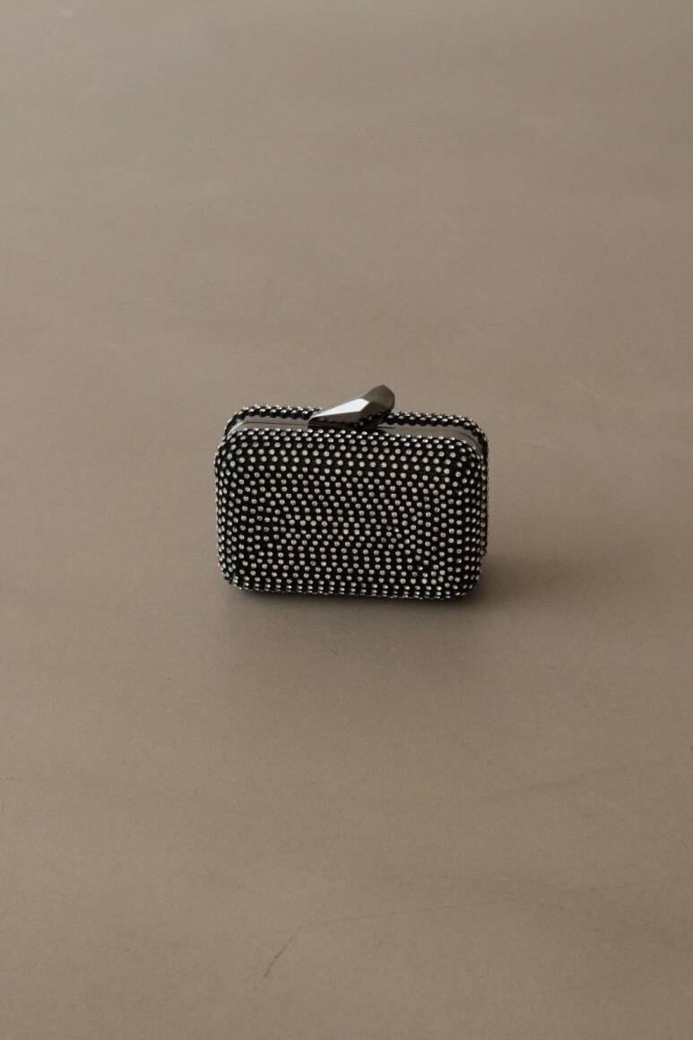 Brightness Taşlı Clutch Çanta Parlak Taşlı Siyah - 1