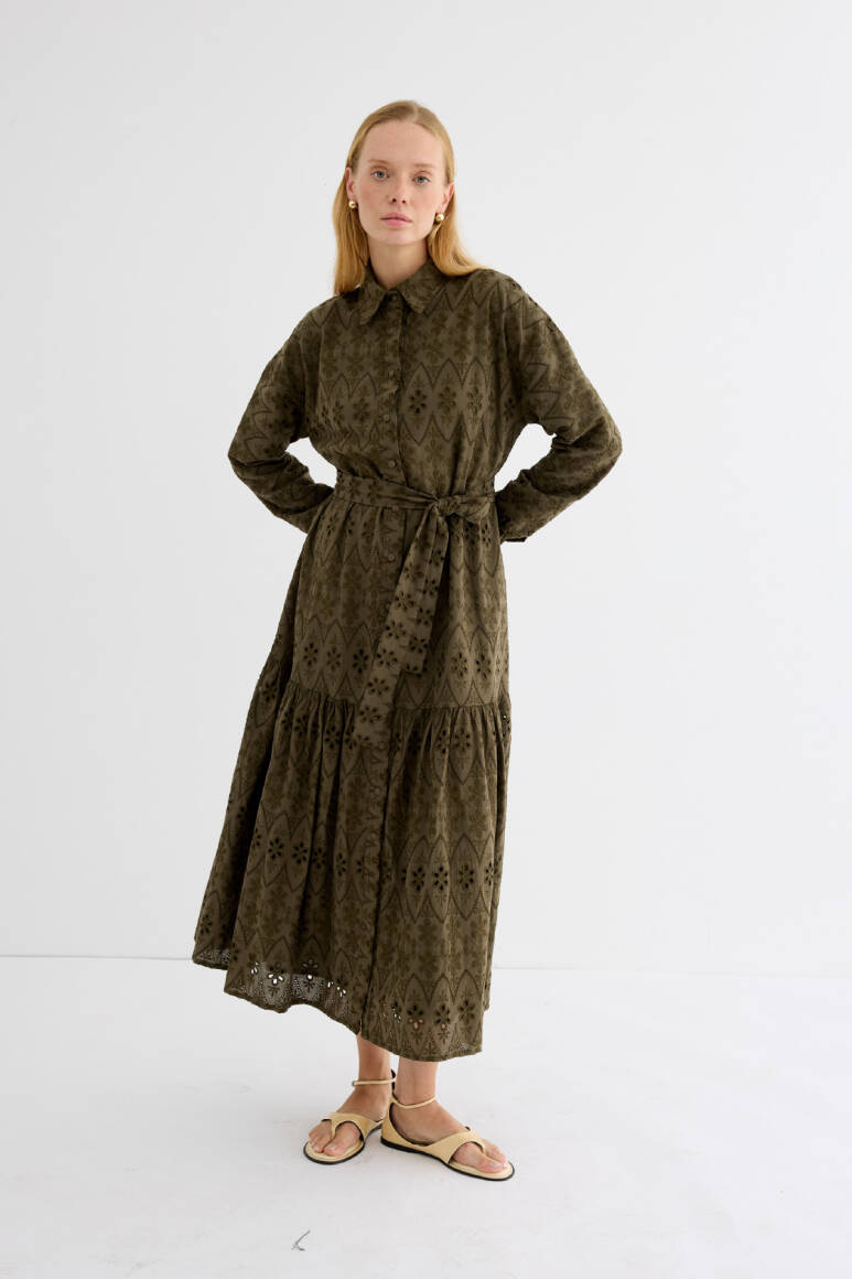 Brode Gömlek Elbise Haki Yeşili - EMNORA