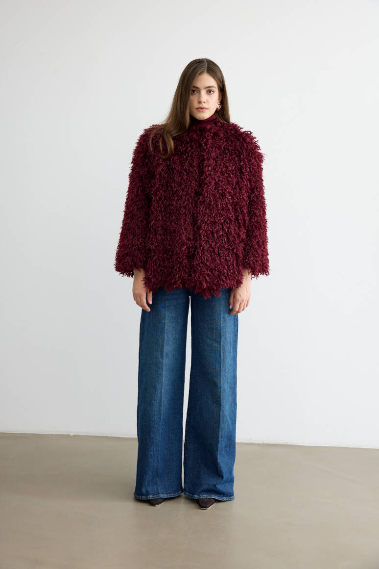 Bürümcük Kürk Bordo - 7