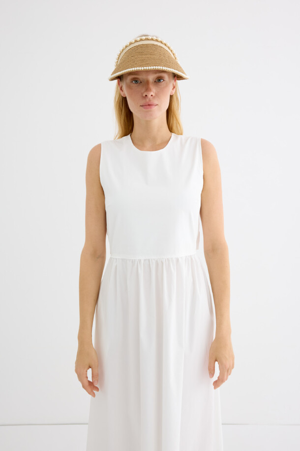 Cosmo Poplin Elbise BEYAZ - EMNORA (1)