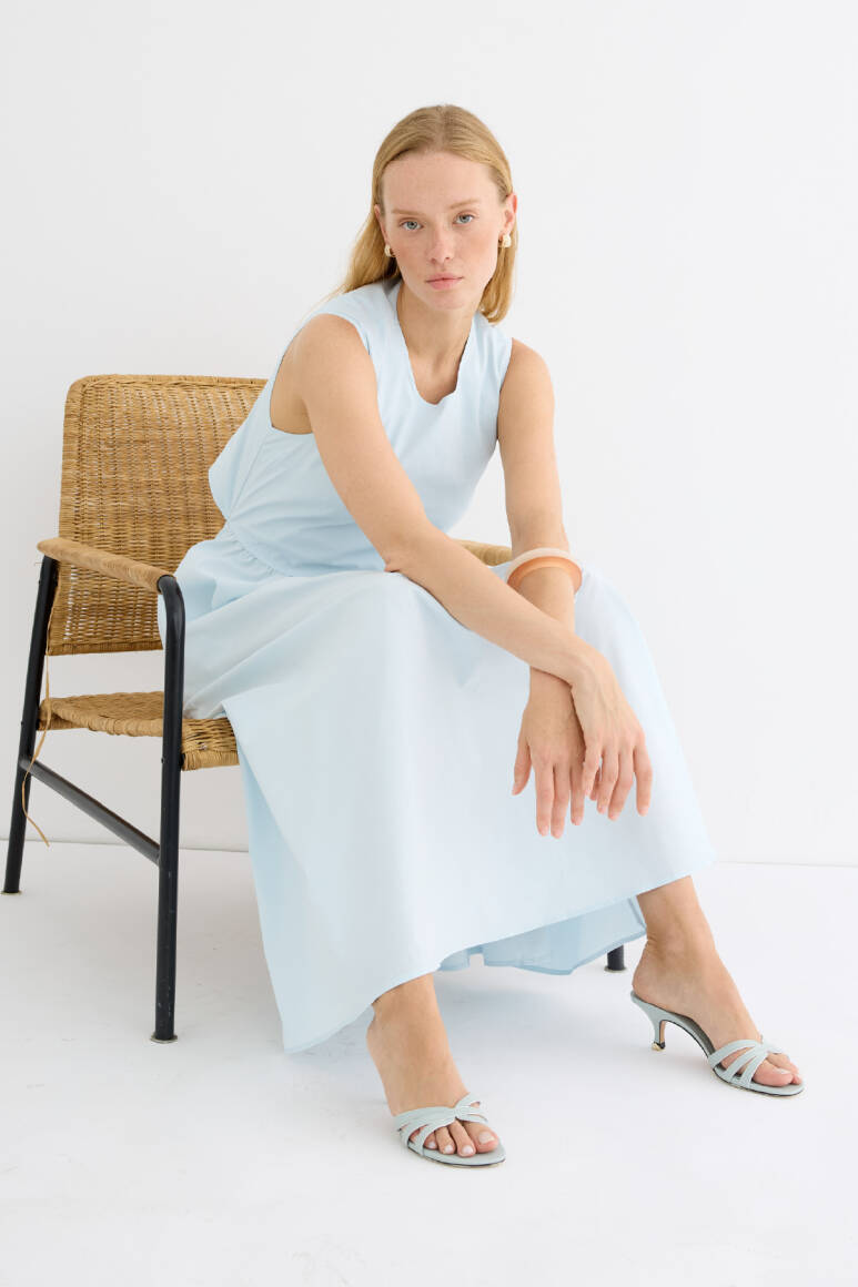 Cosmo Poplin Elbise Soft Mavi - 3