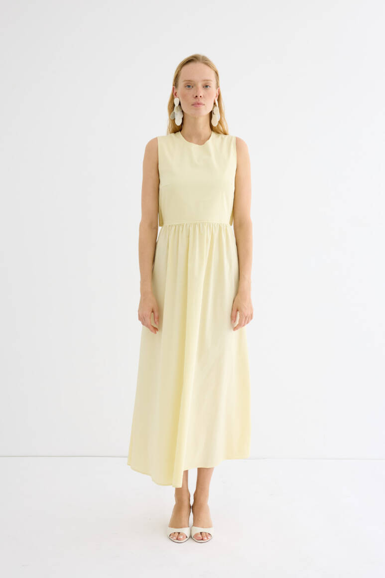 Cosmo Poplin Elbise Soft Sarı - 5