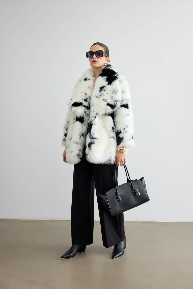 Cow Kemerli Premium Kürk Siyah - 2