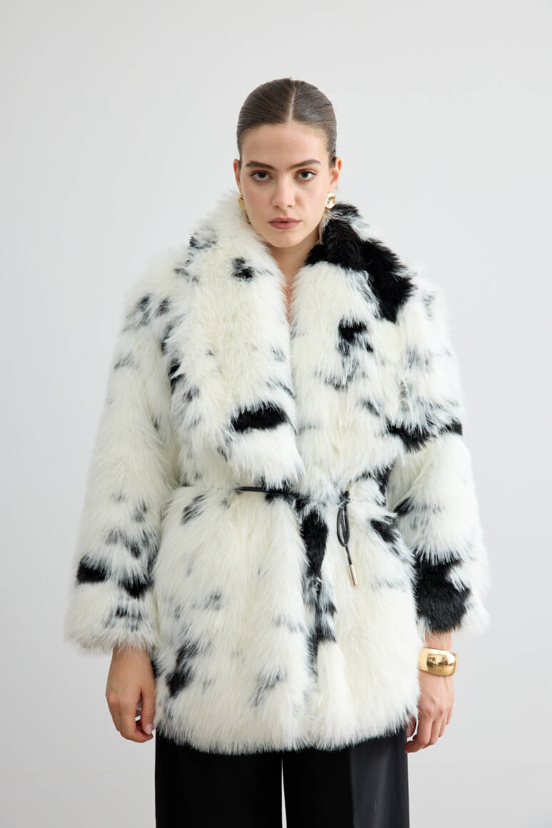 Cow Kemerli Premium Kürk Siyah - 3