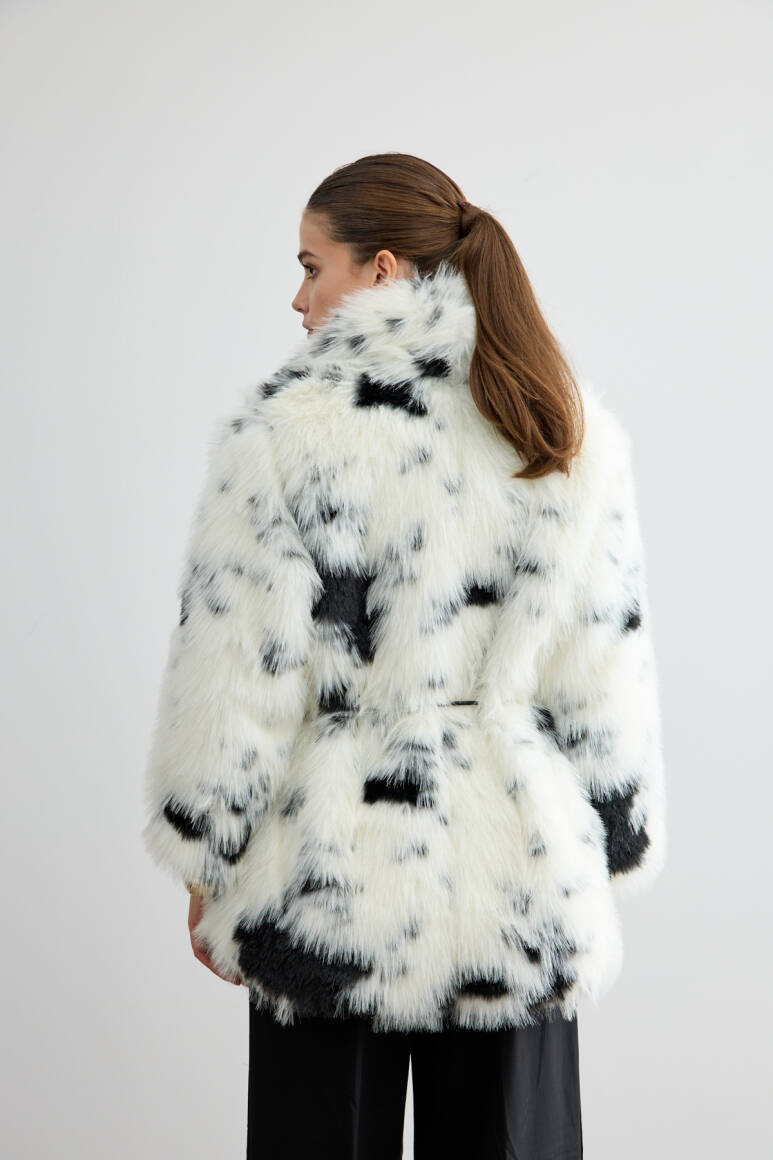 Cow Kemerli Premium Kürk Siyah - 4