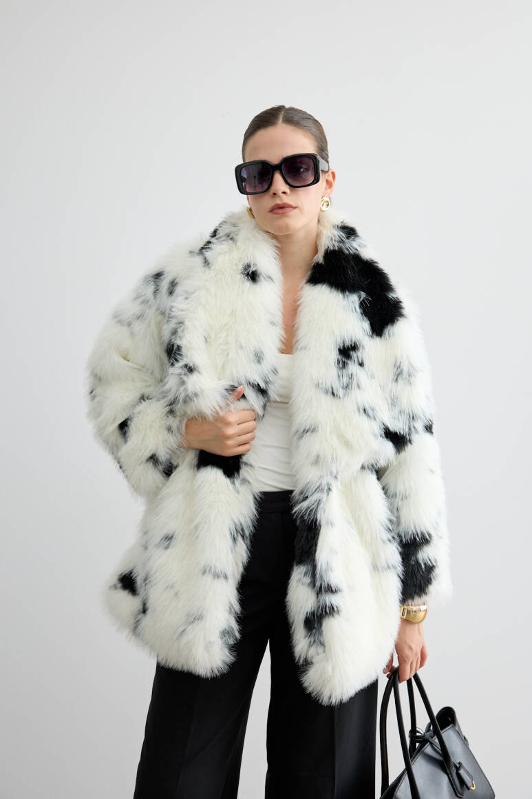 Cow Kemerli Premium Kürk Siyah - 1