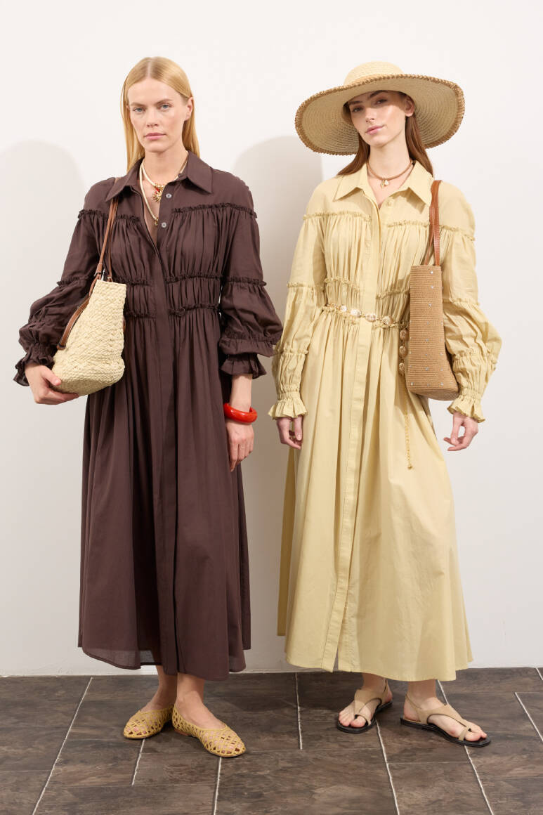 Daisy Vual Elbise Acı Kahve - EMNORA