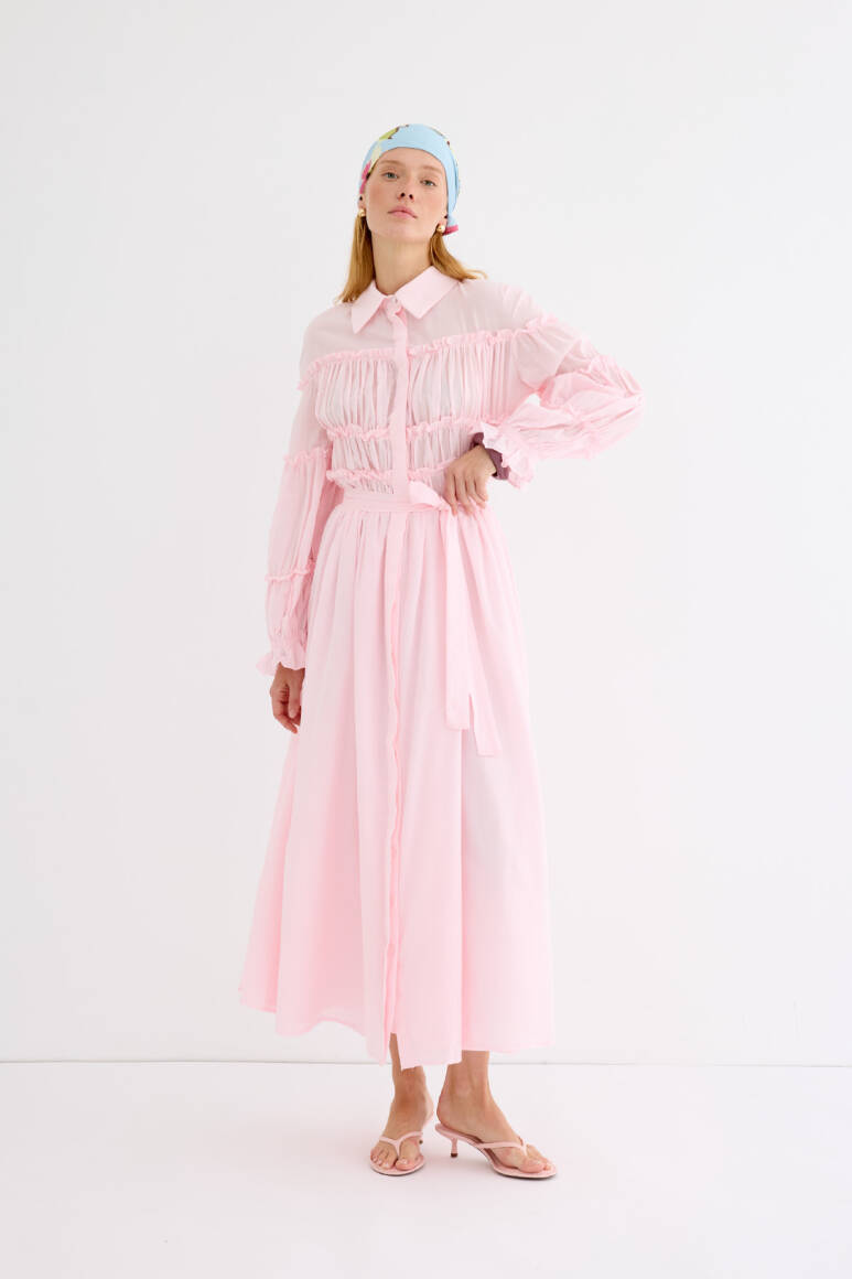 Daisy Vual Elbise Soft Pembe - 12