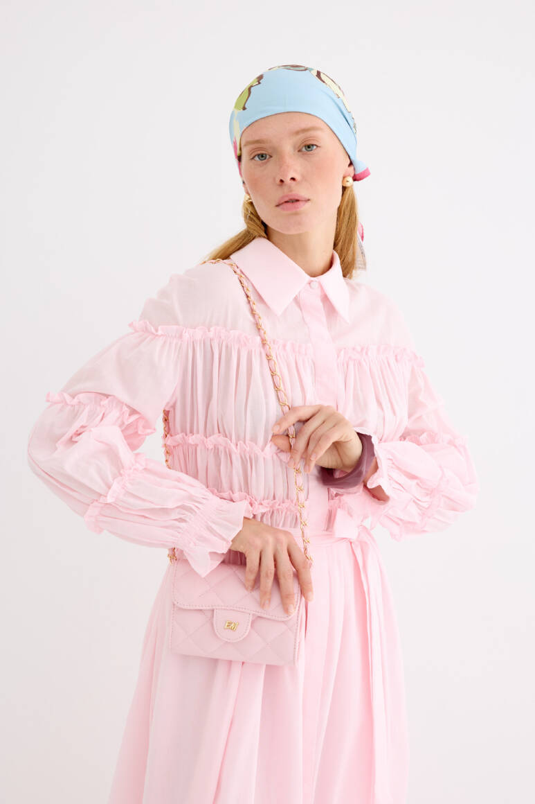 Daisy Vual Elbise Soft Pembe - 15