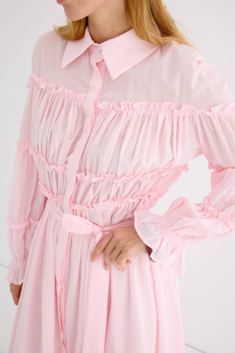 Daisy Vual Elbise Soft Pembe - 16