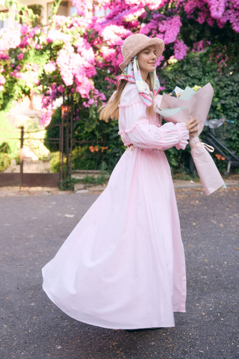 Daisy Vual Elbise Soft Pembe - 9