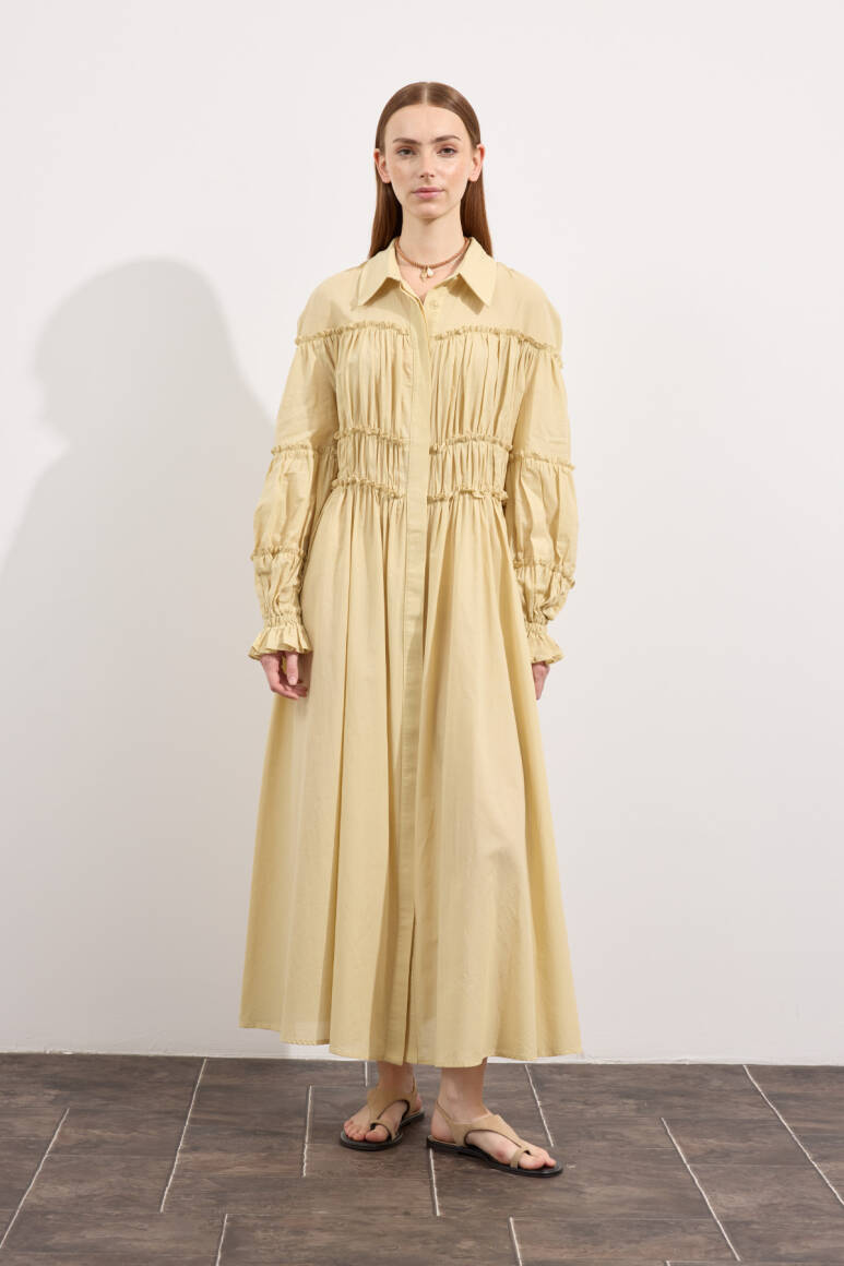 Daisy Vual Elbise Soft Sarı - EMNORA