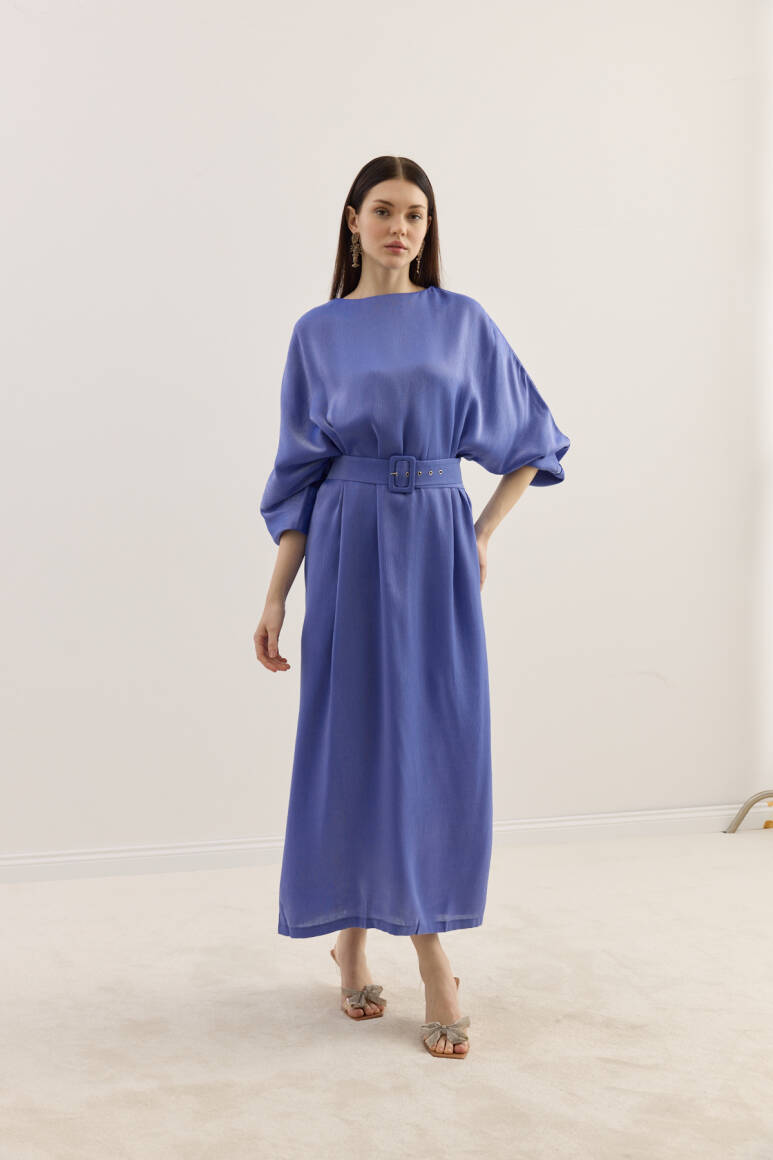 Diana Kemerli Elbise Morcivert - 5