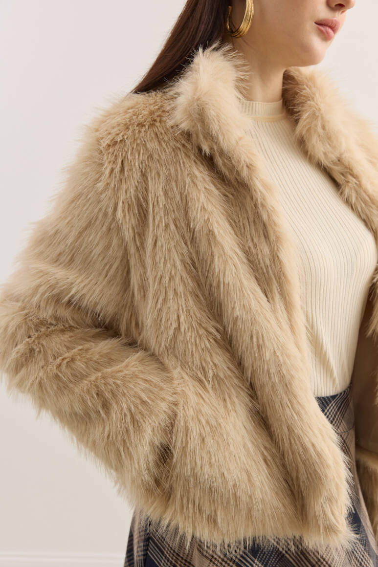 Dik Yakalı Premium Kürk Taş - 4