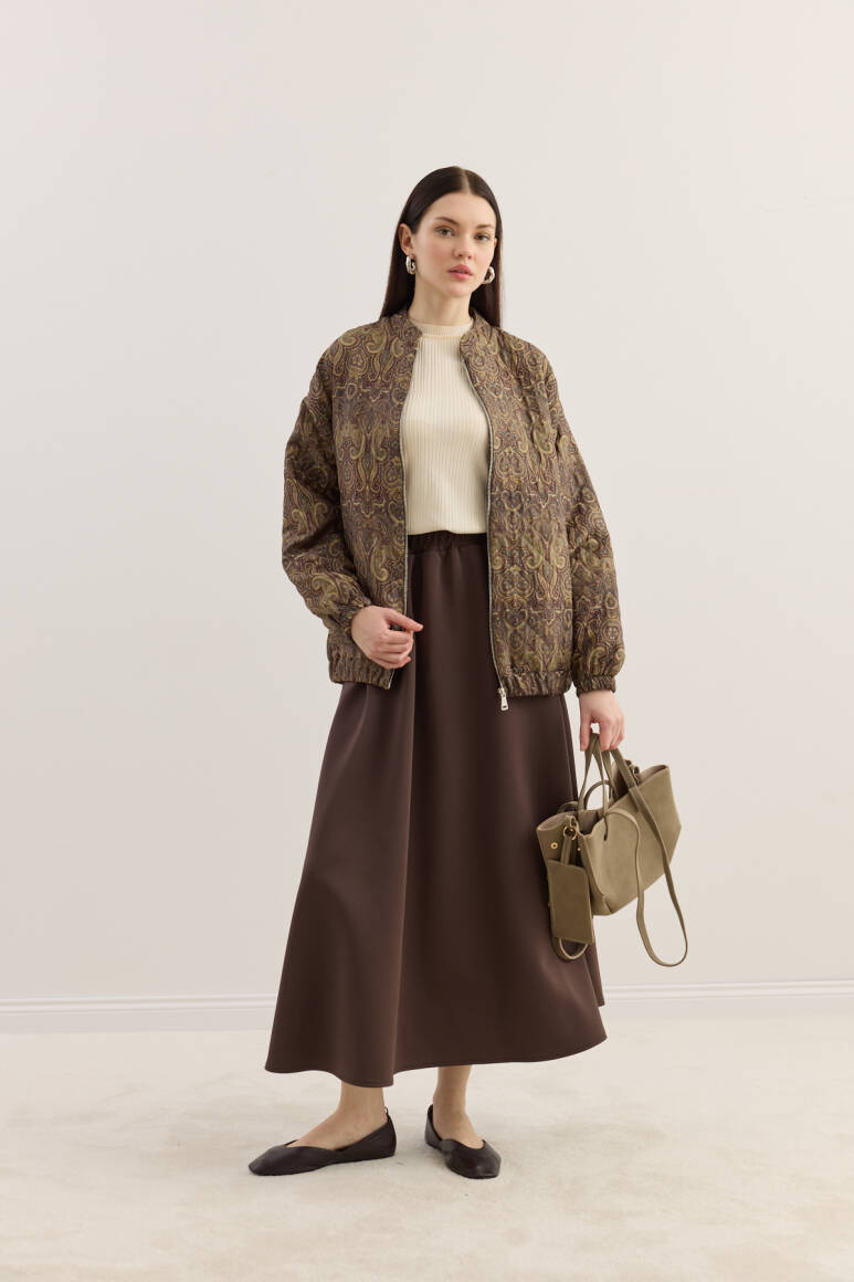 Dikiş Detaylı Mini Tote Çanta Süet Vizon - 4