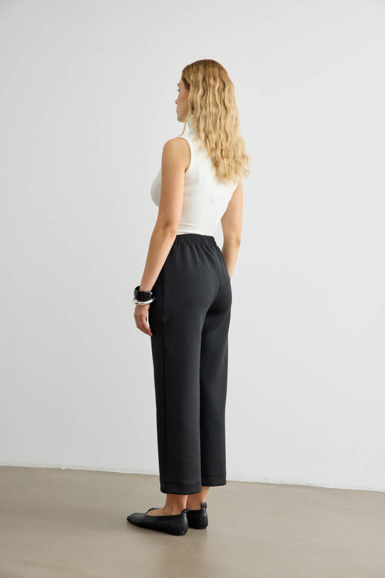Dikiş Detaylı Scuba Pantolon Siyah - 5