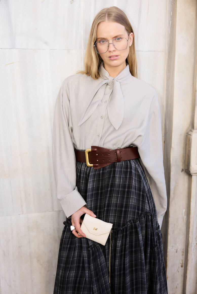 Fular Yaka Gömlek Taş - 3