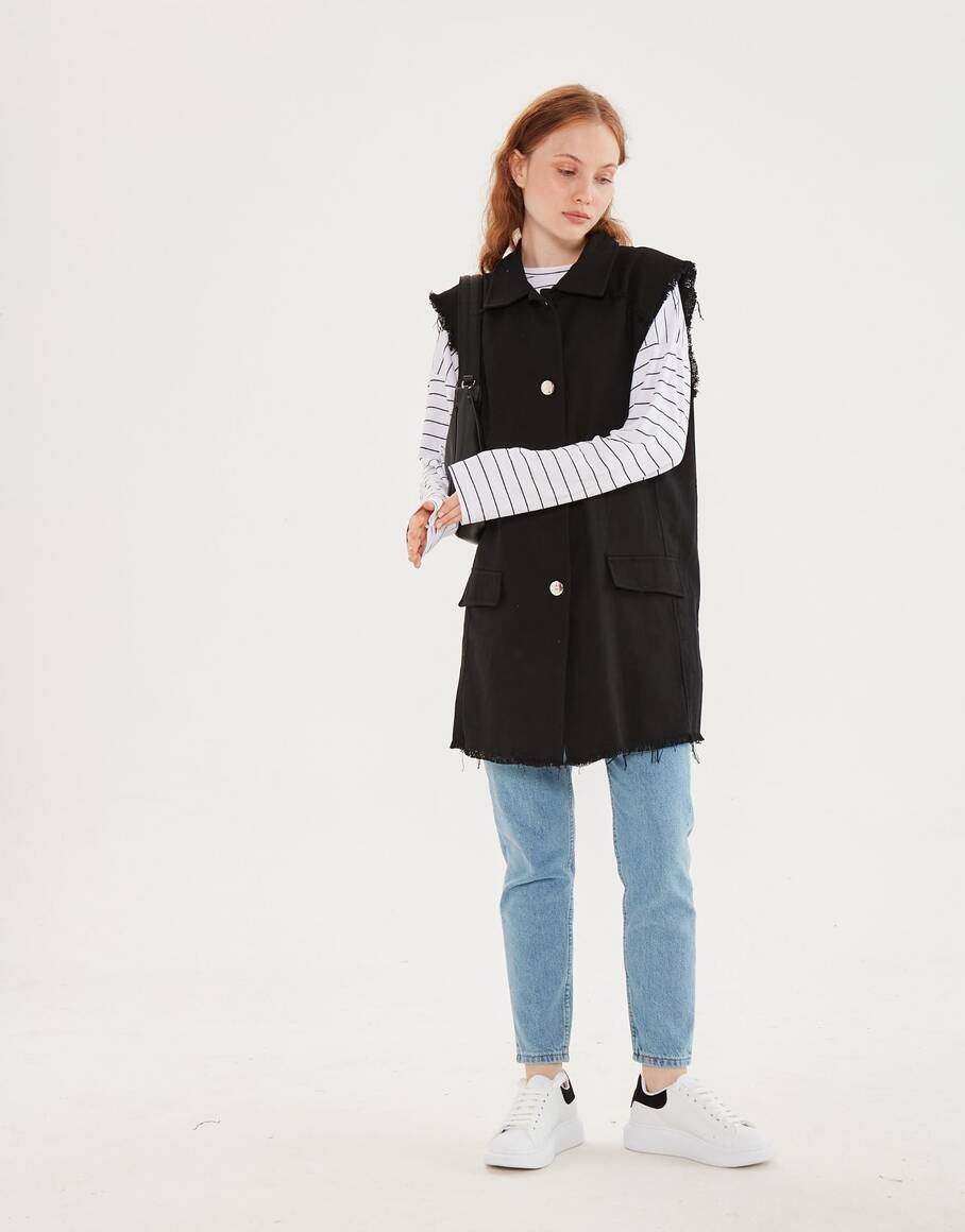 Gabardin Yelek Siyah - 5