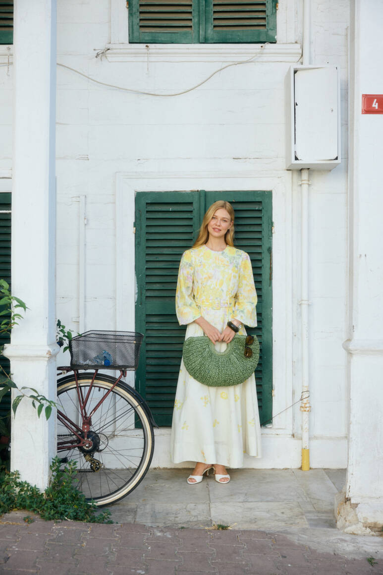 Gardenya Keten Elbise Soft Sarı - 11