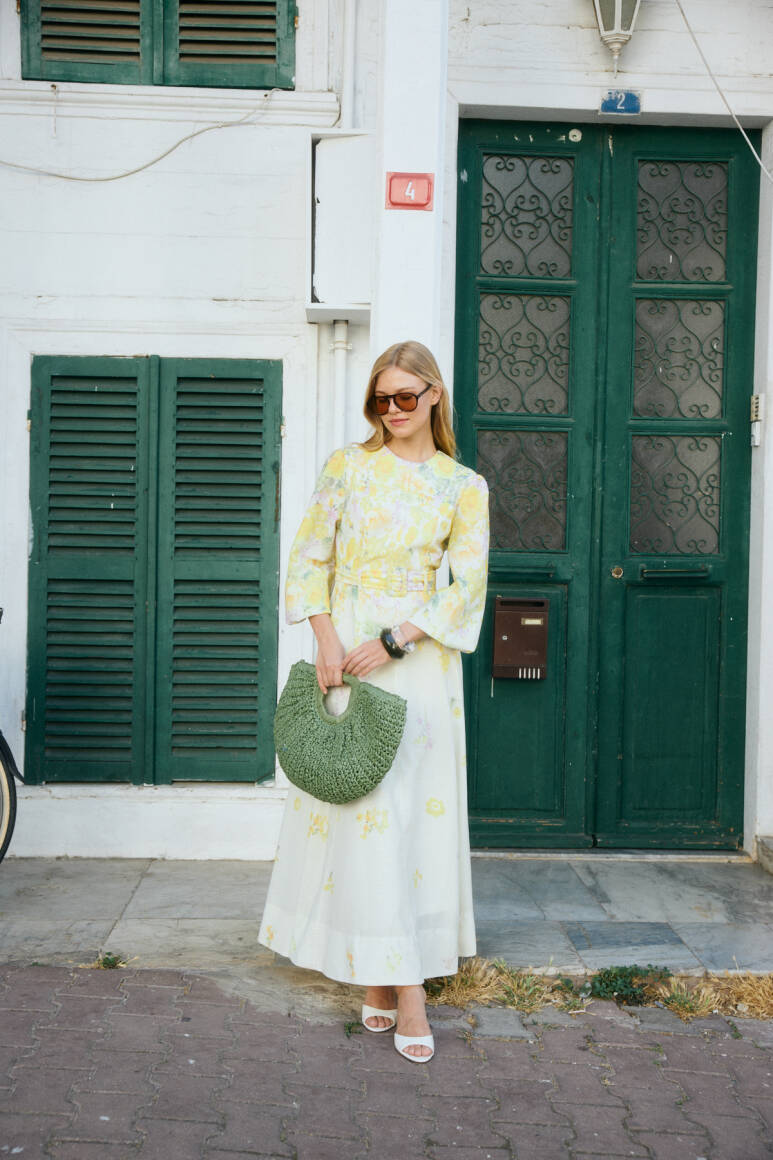 Gardenya Keten Elbise Soft Sarı - 10