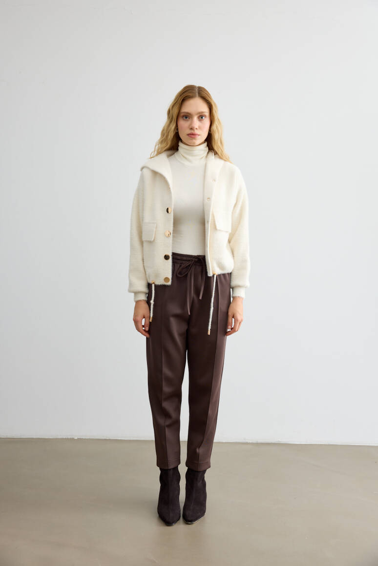 Havuç Kesim Scuba Pantolon Acı Kahve - 1