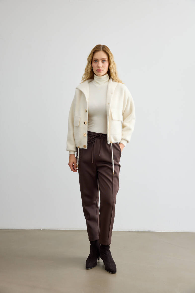 Havuç Kesim Scuba Pantolon Acı Kahve - 3