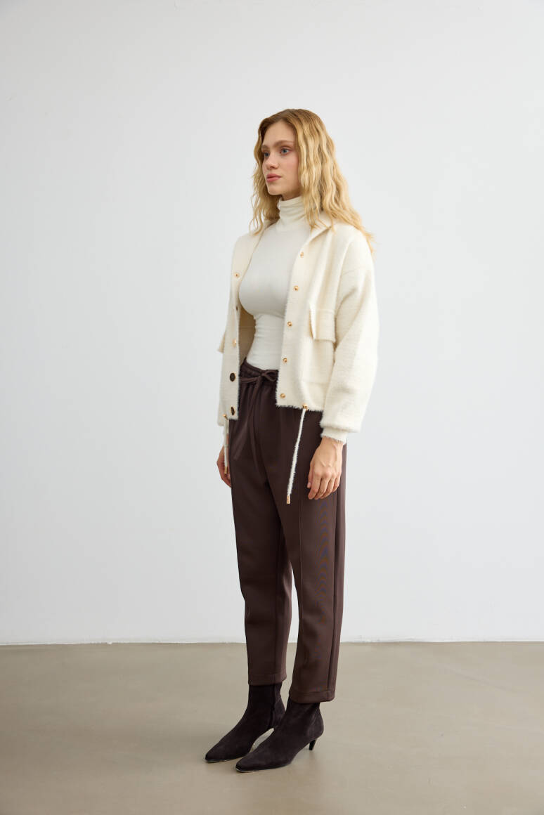 Havuç Kesim Scuba Pantolon Acı Kahve - 4