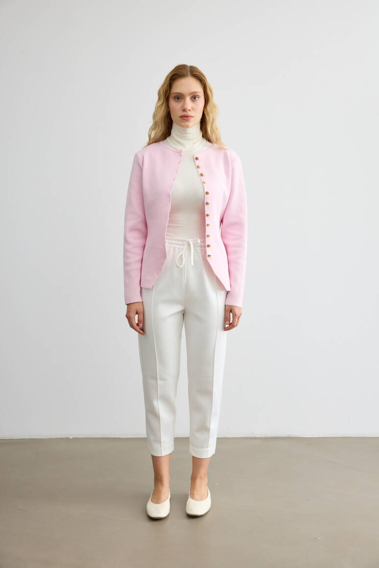 Havuç Kesim Scuba Pantolon Beyaz - 1