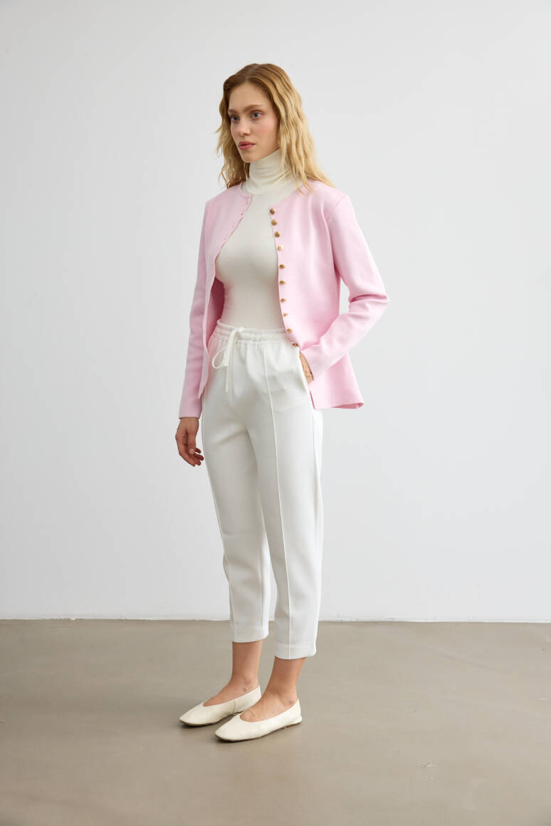 Havuç Kesim Scuba Pantolon Beyaz - 2