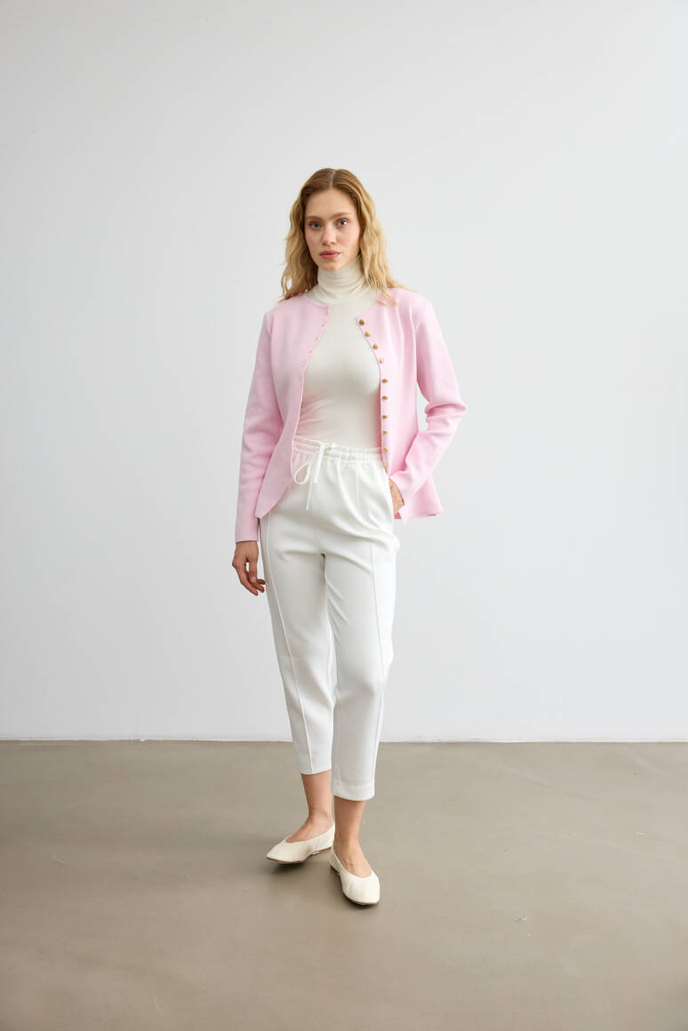 Havuç Kesim Scuba Pantolon Beyaz - 5