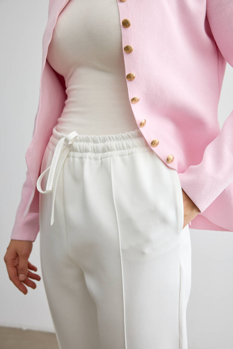 Havuç Kesim Scuba Pantolon Beyaz - 6