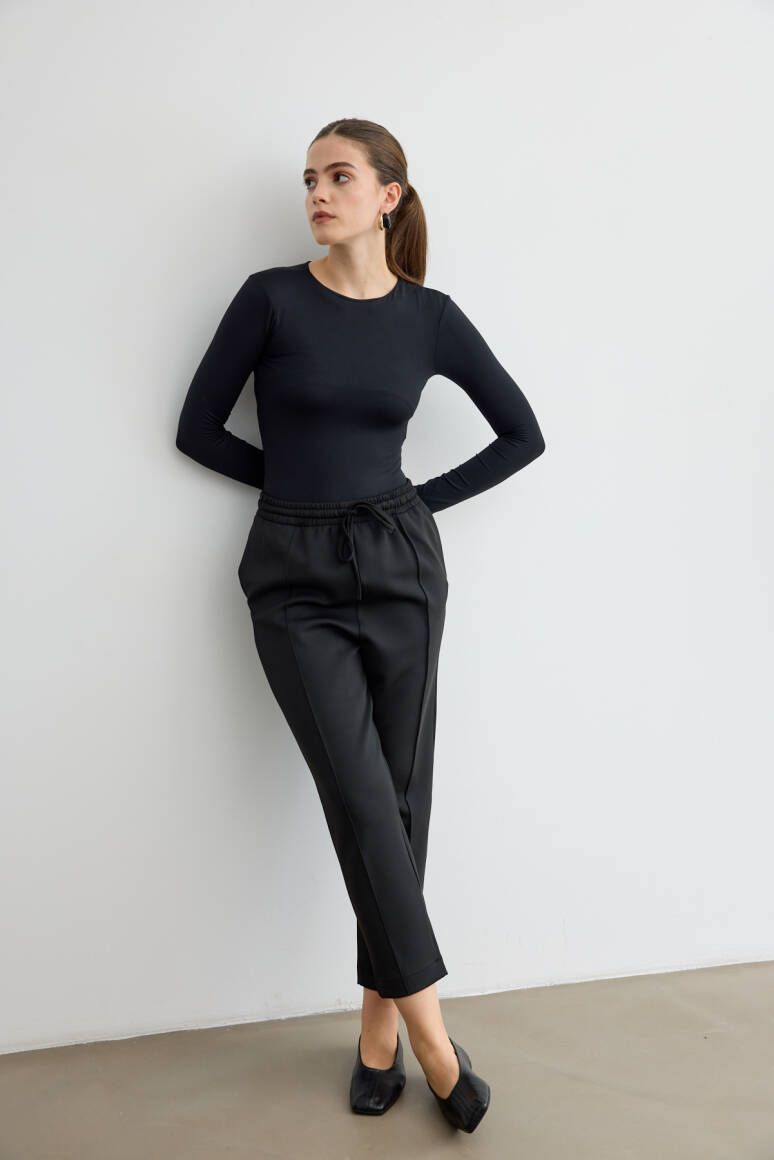 Havuç Kesim Scuba Pantolon Siyah - 9